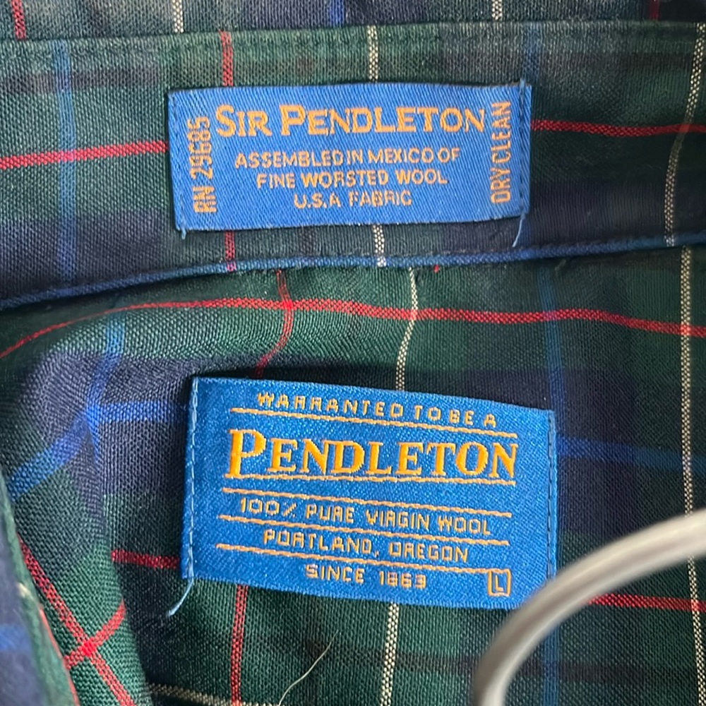 Pendleton Sir Pendleton Button Down Sz Large Wool… - image 3